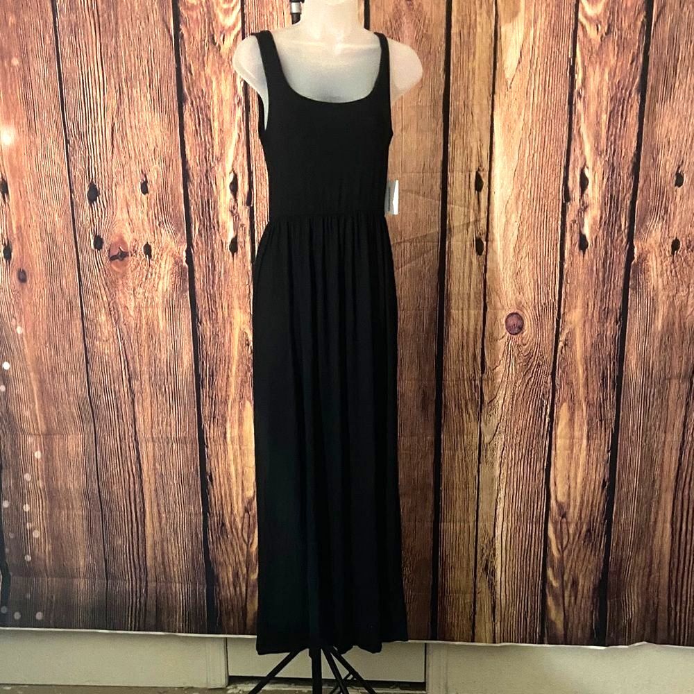 Elegant Black Sleeveless Maxi Dress, XS, 9A-142D005